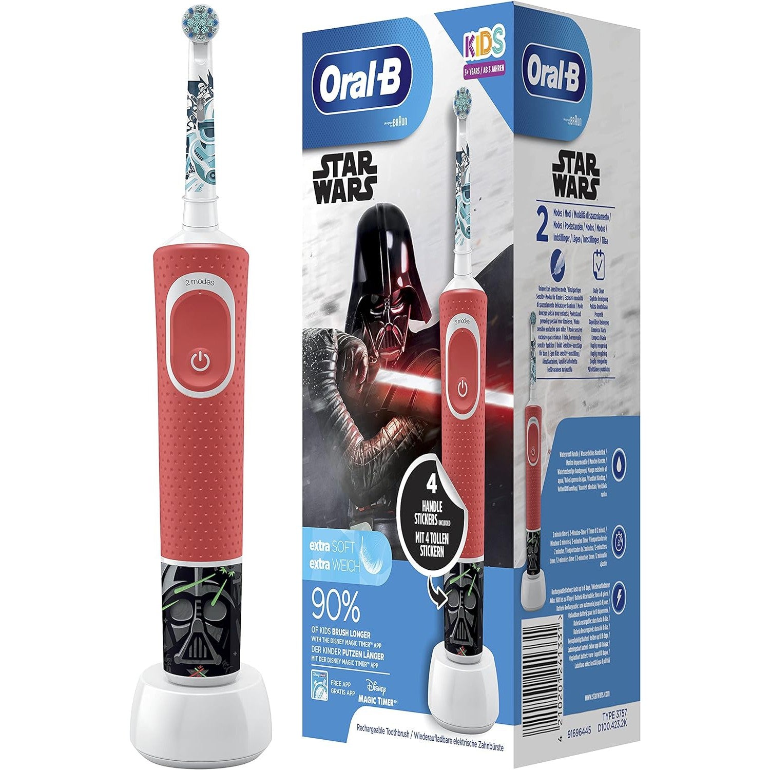 Oral-B Kids Star Wars Electric Toothbrush for Children from 3 Years + with 2 Replacement Heads