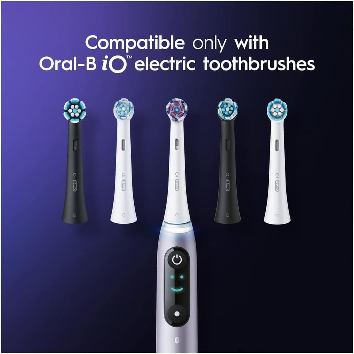 Oral-B iO 6pk Radiant White Replacement Toothbrush Heads, Angled Bristles Deeper Plaque Removal, with Polishing Petals for Teeth Whitening - Healthxpress.ie