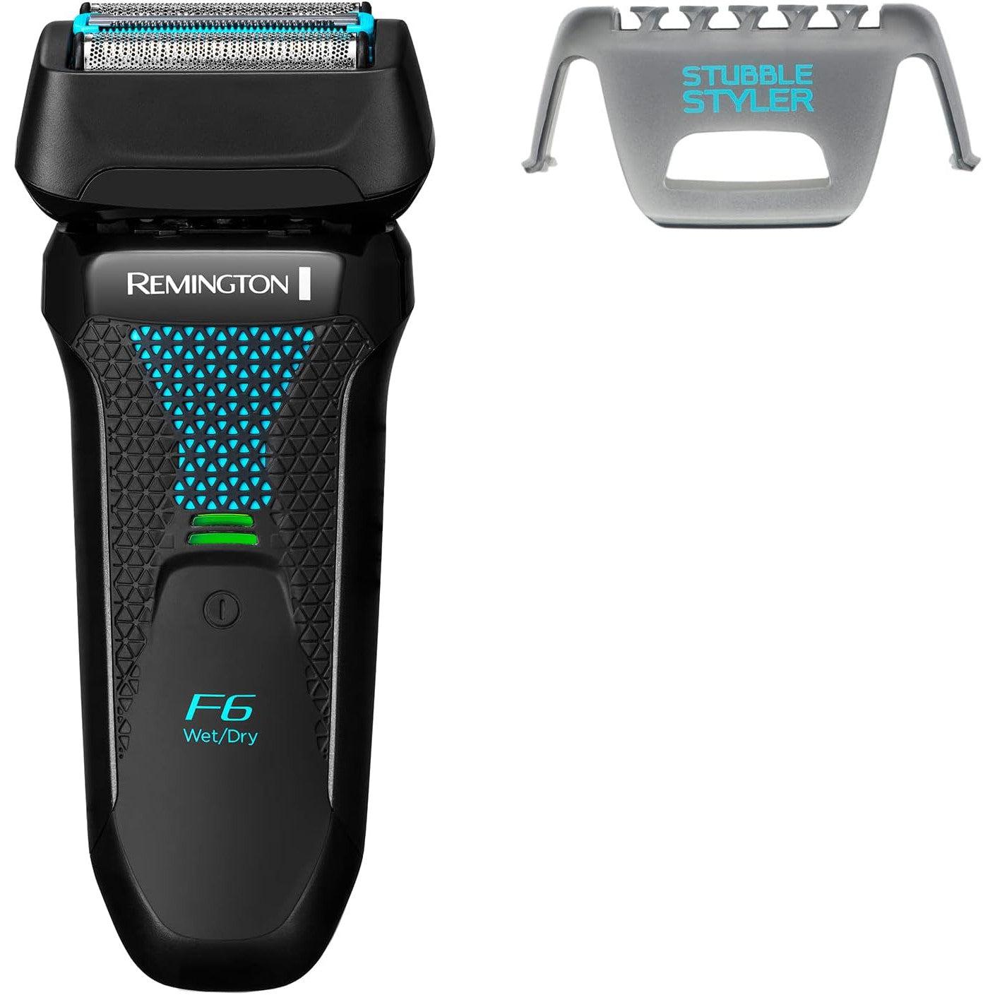 Remington F6 Style Series Aqua Electric Shaver for Men - 100% Waterproof Cordless Foil Razor with USB Charging and Pop-Up Trimmer; F6000, Black