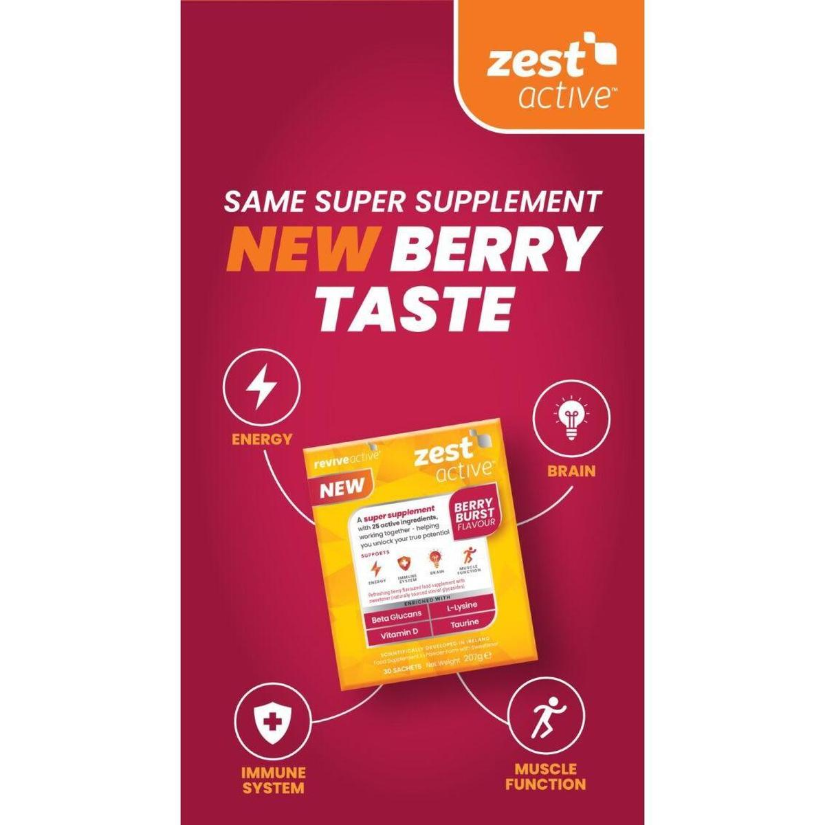 Revive Active Super Supplement Zest Active Berry Burst  Flavour 7 day pack - Healthxpress.ie