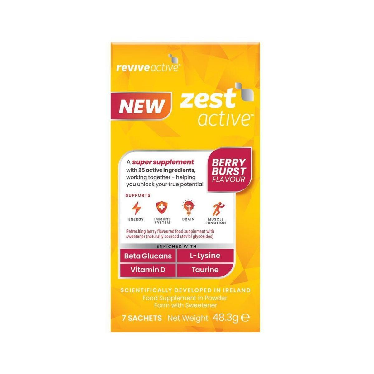 Revive Active Super Supplement Zest Active Berry Burst  Flavour 7 day pack - Healthxpress.ie