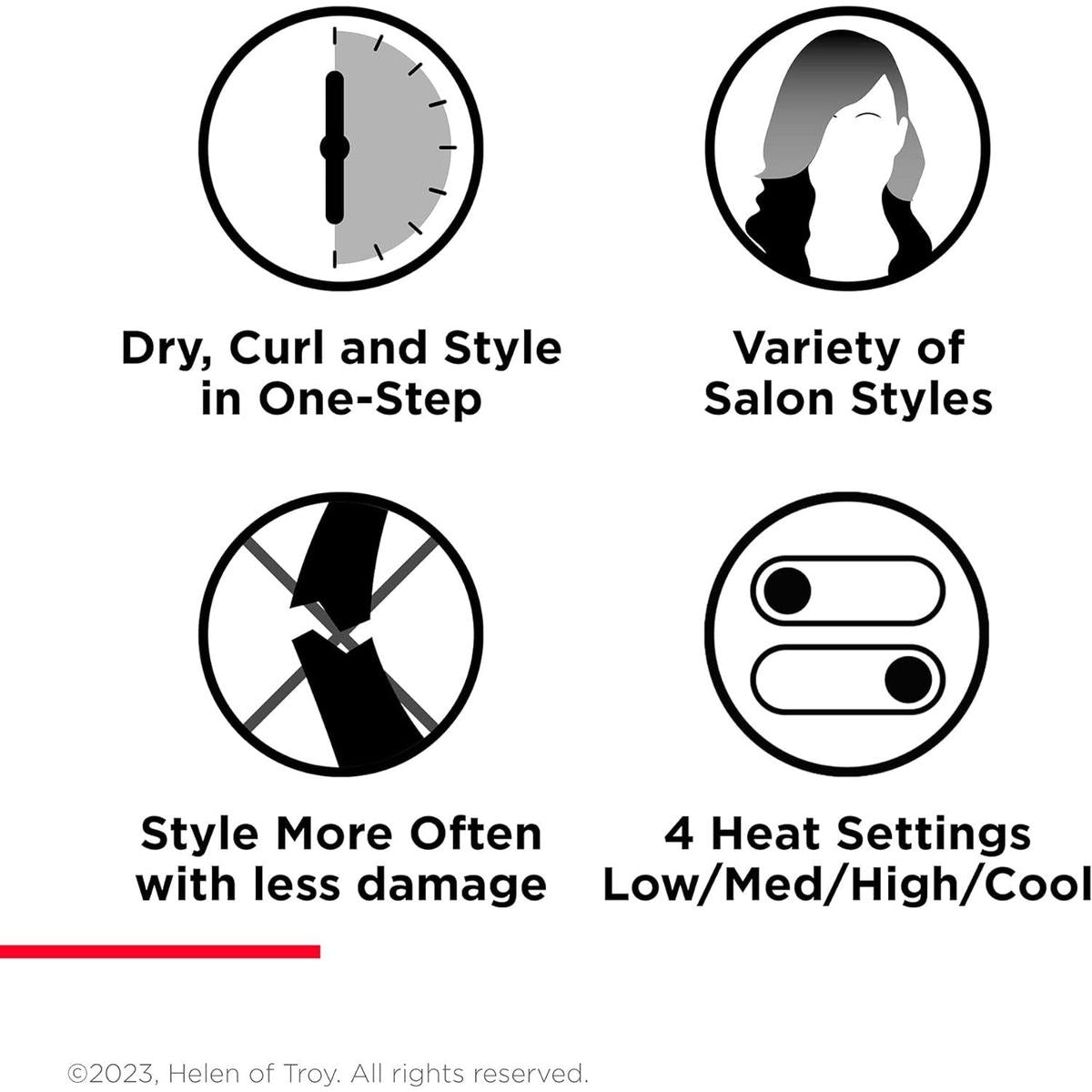 Revlon One-Step Blow-Dry Multi Styler - 3 in 1 Tool - Dry, curl and volumise with 3 attachments  RVDR5333 - Healthxpress.ie