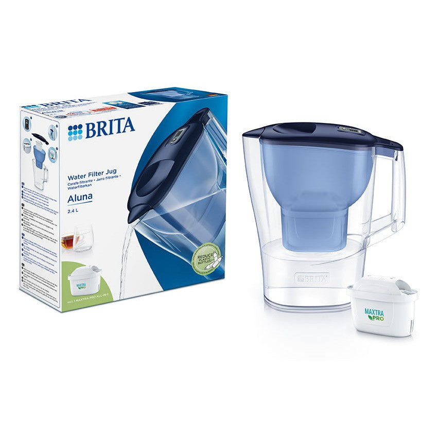 BRITA Aluna Water Filter Jug Blue 2.4L with New Maxtra Pro Filter