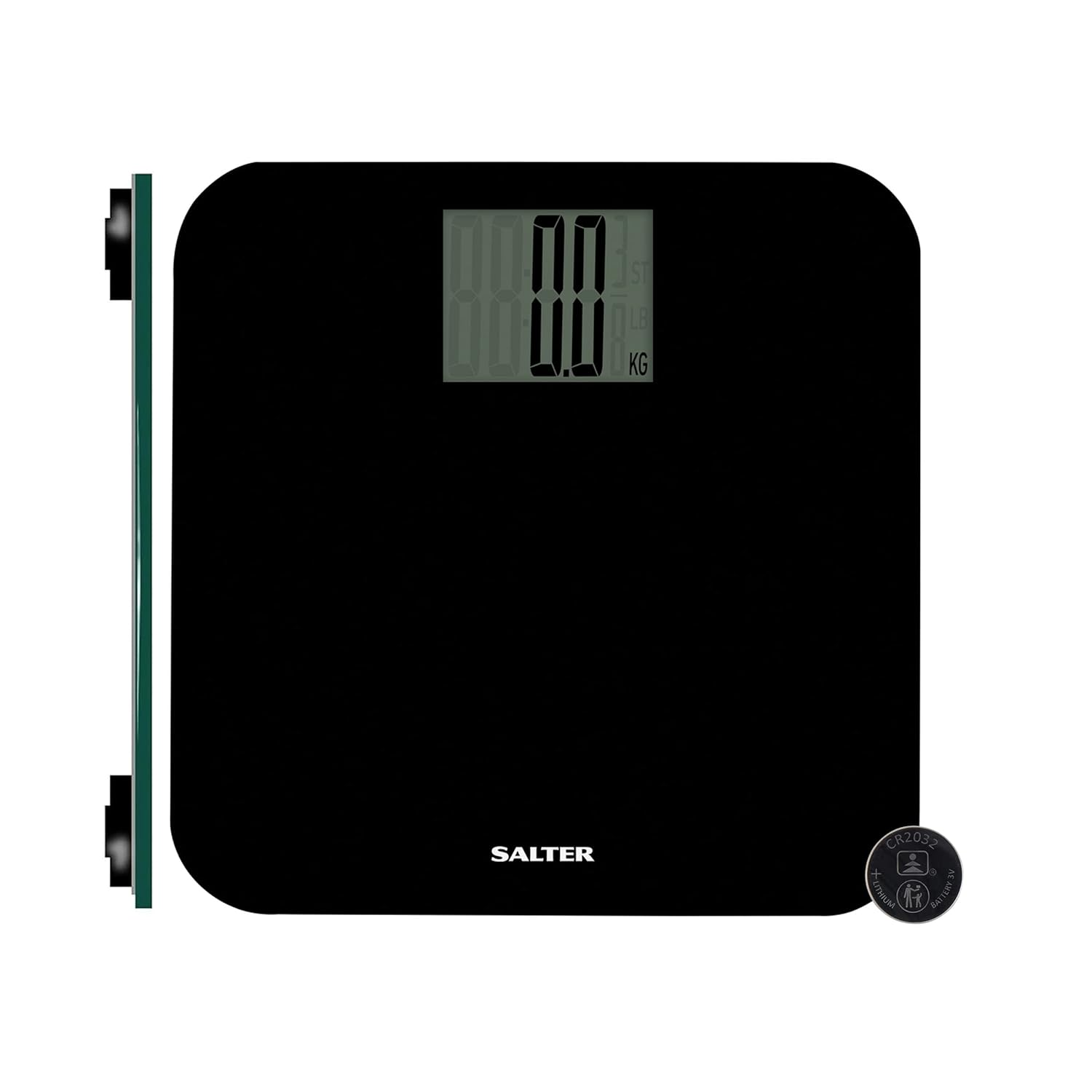 Salter Max Digital Bathroom Scale – Weighing Scales For Body Weight, Supersize LCD Display, 250kg / 39st 6 lb - Model Number - 9049 BK3R