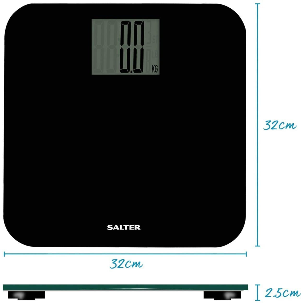 Salter Max 250kg  / 39st 6 lb Digital Bathroom Scale – Weighing Scales For Body Weight, Supersize LCD Display - Model Number - 9049 BK3R