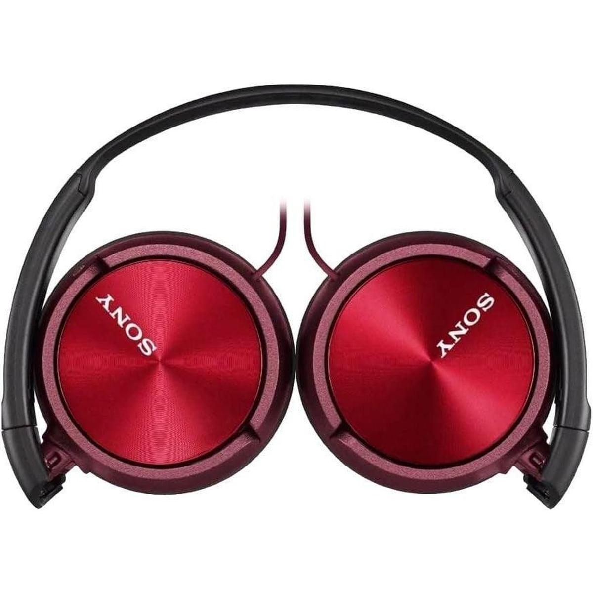 Sony MDR-ZX310AP On-Ear Headphones Compatible with Smartphones, Tablets and MP3 Devices - Metallic Red - Healthxpress.ie