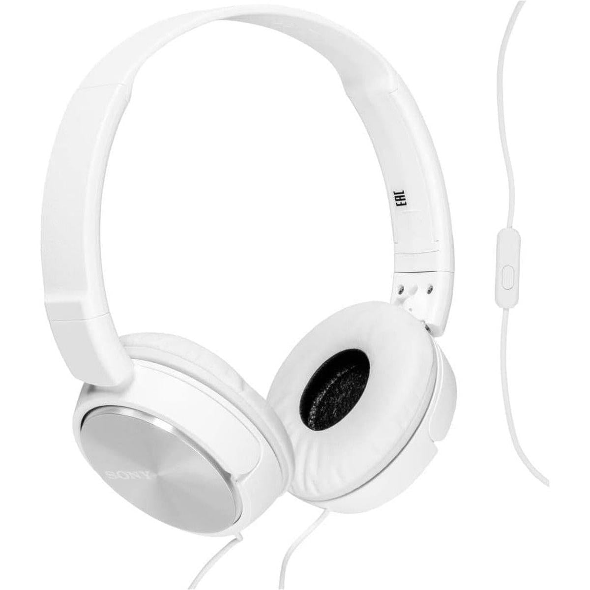 Sony MDR-ZX310AP On-Ear Headphones Compatible with Smartphones, Tablets and MP3 Devices - White - Healthxpress.ie