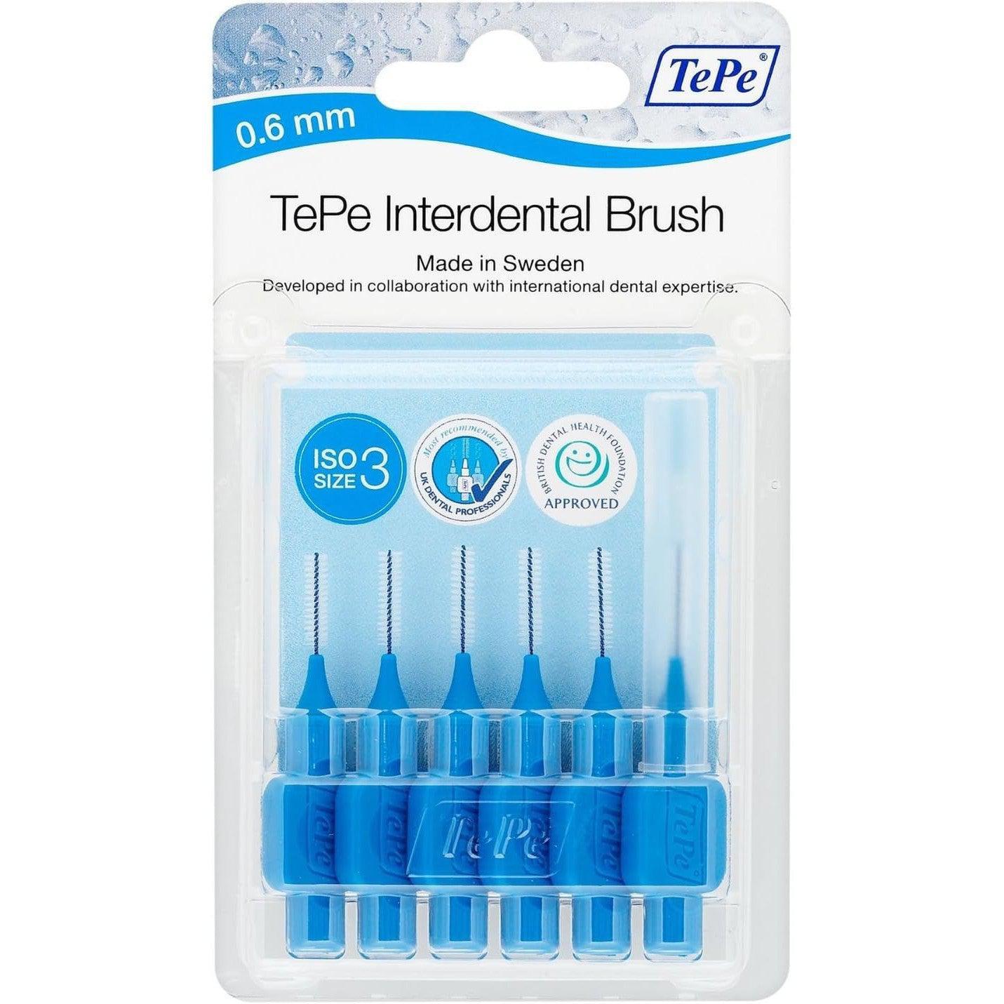 TePe Interdental Brush Blue 0.6mm Pack of 6