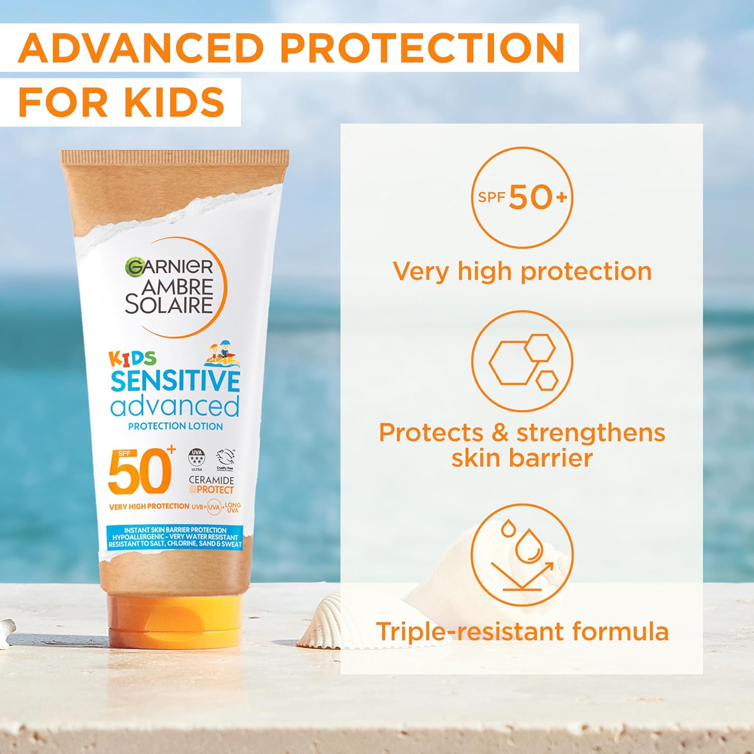 Garnier Ambre Solaire SPF 50+ Sensitive Advanced Kids Sun Cream 175ml