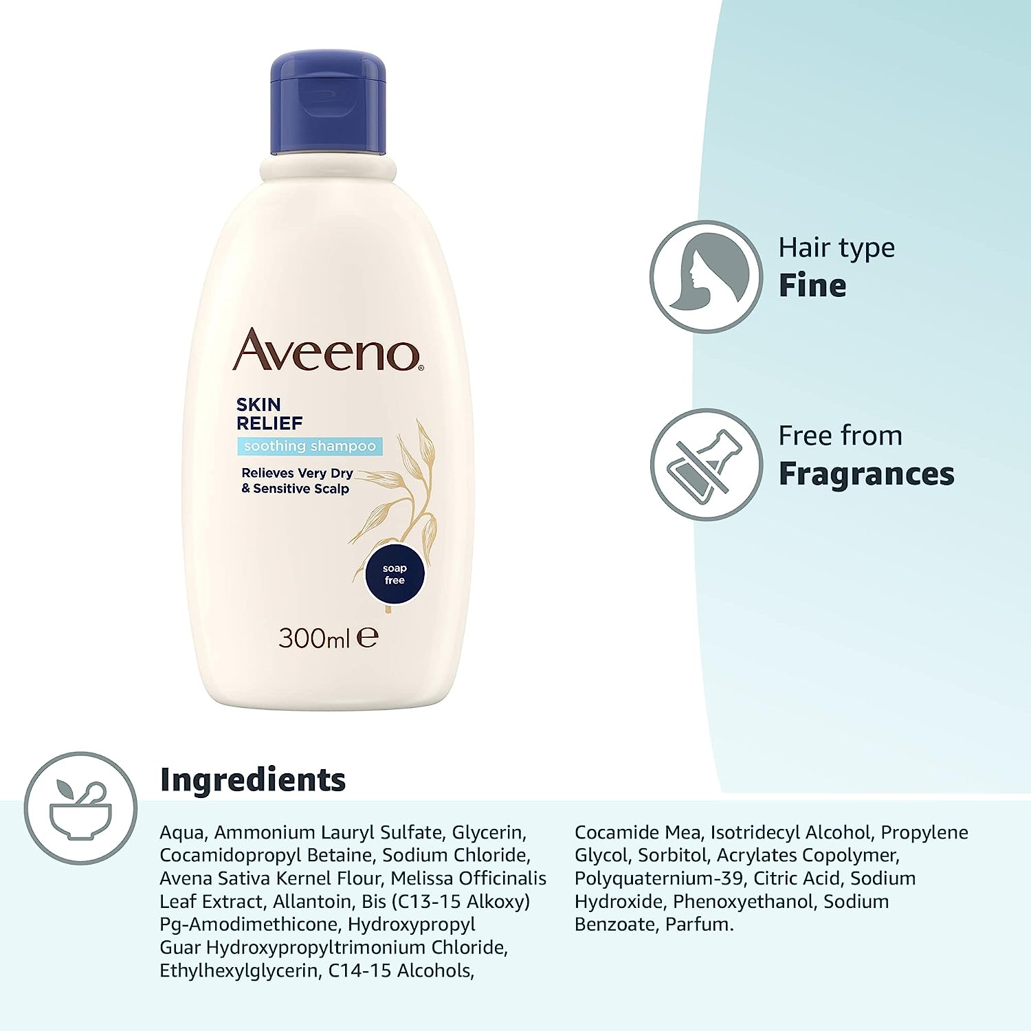 Aveeno Skin Relief Soothing Shampoo | Relieves Very Dry & Sensitive Scalp 300ml - Healthxpress.ie