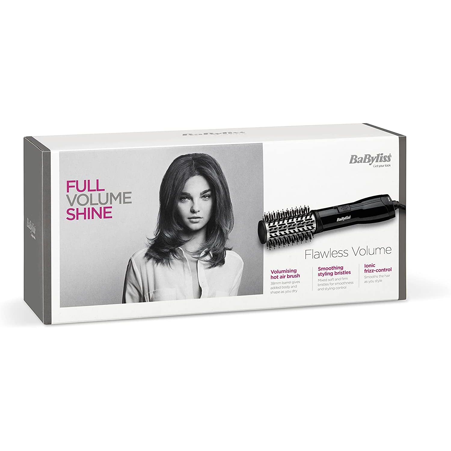 BaByliss Flawless Volume Hot Air Brush, Ionic, Dry and Style, 38mm Titanium-ceramic barrel - Healthxpress.ie