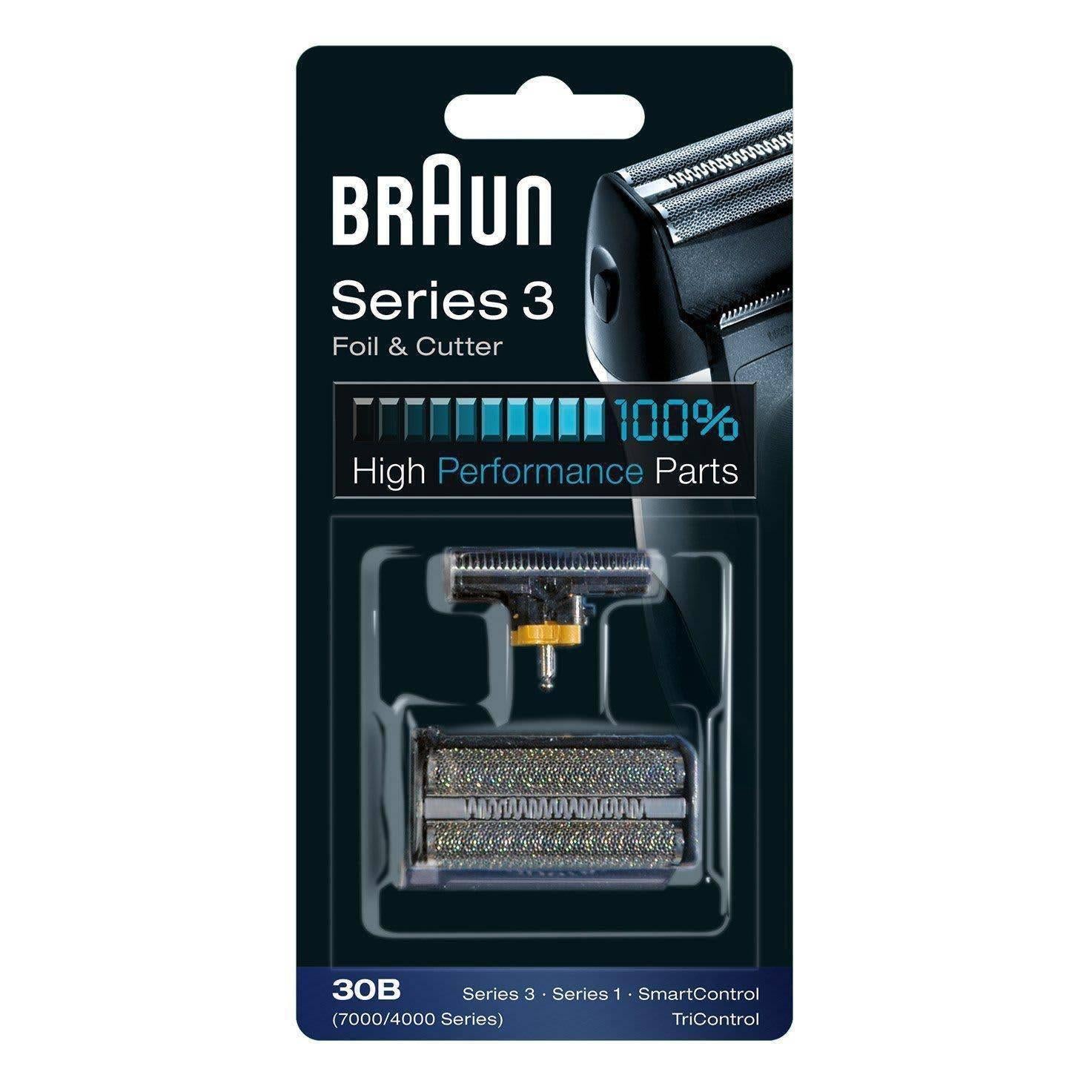 Braun 30B Electric Shaver Replacement Foil and Cutter - Black - Healthxpress.ie