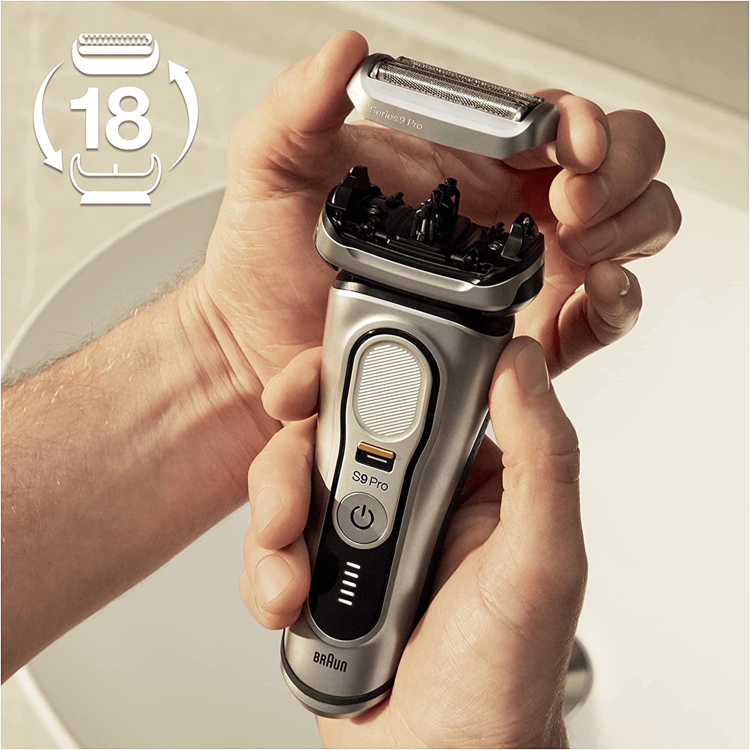 Braun 94M Replacement Shaver Head Cassette Silver Compatible with Seri