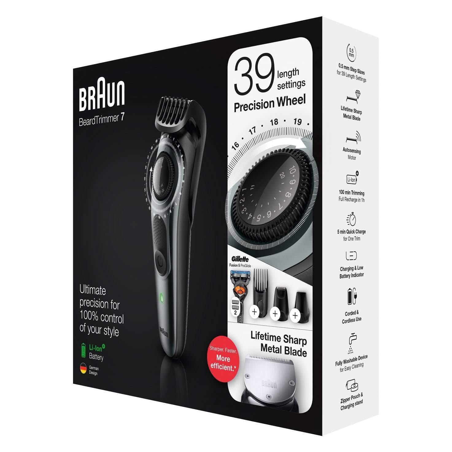 Braun BT7220 Precision Dial Beard Trimmer with Gillette Fusion5 ProGlide Razor - Healthxpress.ie