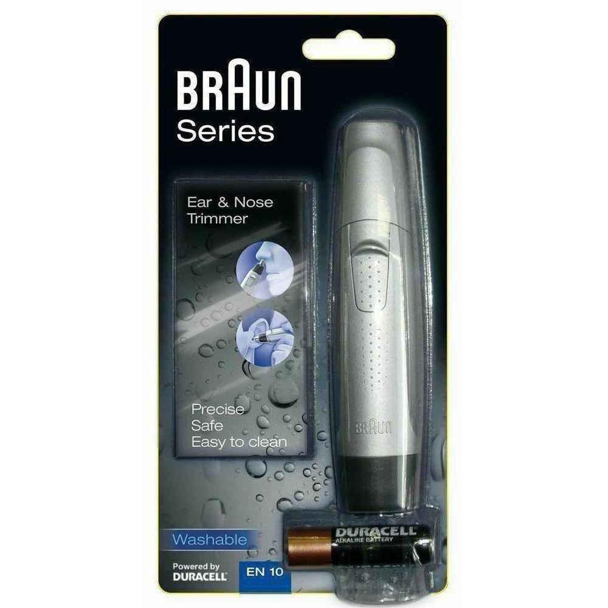 Braun Ear and Nose Trimmer EN10 - Safe & Accurate Hair Removal - Fully Washable