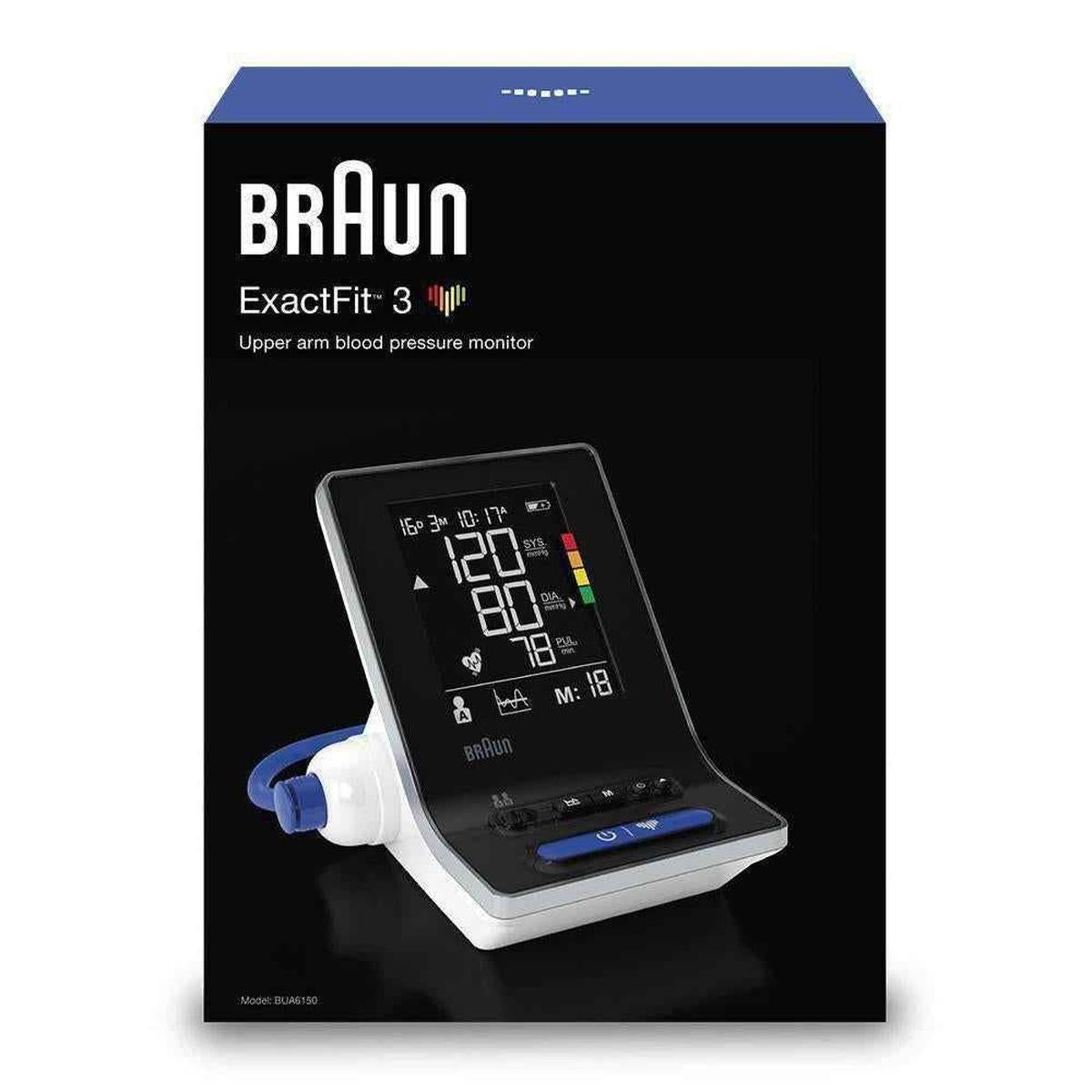 Braun ExactFit 3- BUA6150WE Upper Arm Blood Pressure Monitor with  2 Cuff Sizes, Clinically Proven