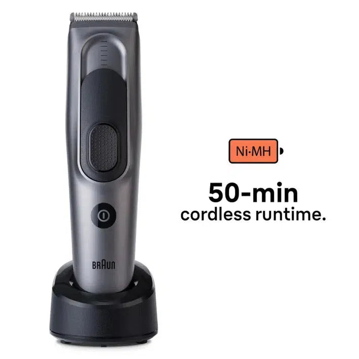 Braun Hair Clipper Series 7 HC7390 with 17 Length Settings, 2 combs, Charging Stand & Pouch