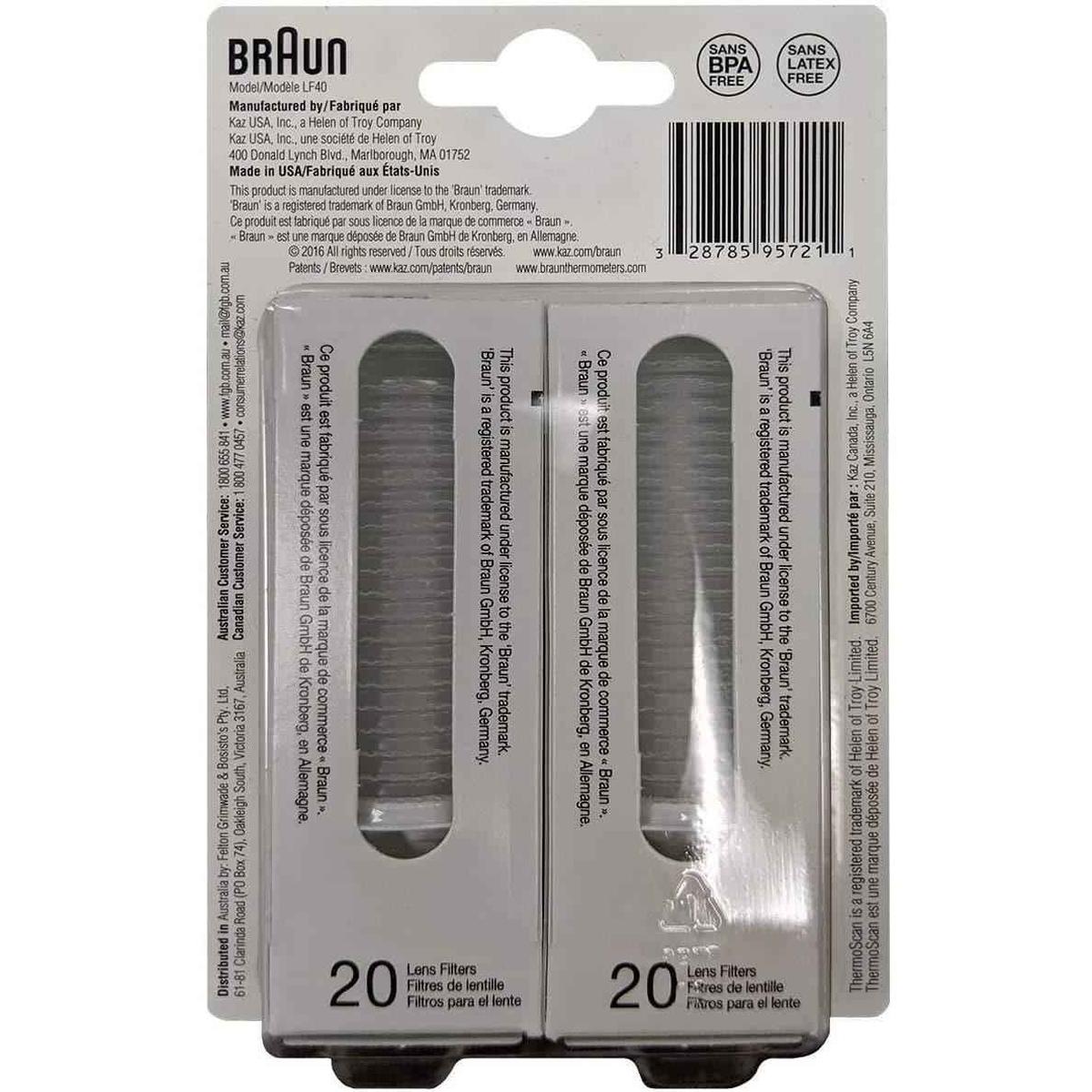 Braun LF40 ThermoScan Lens Filter Refills for Ear Thermometers--Pack of 40