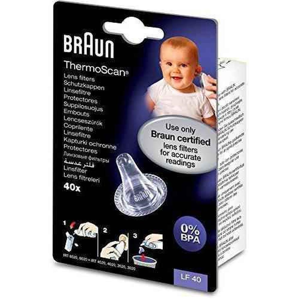 Braun LF40 ThermoScan Lens Filter Refills for Ear Thermometers--Pack of 40