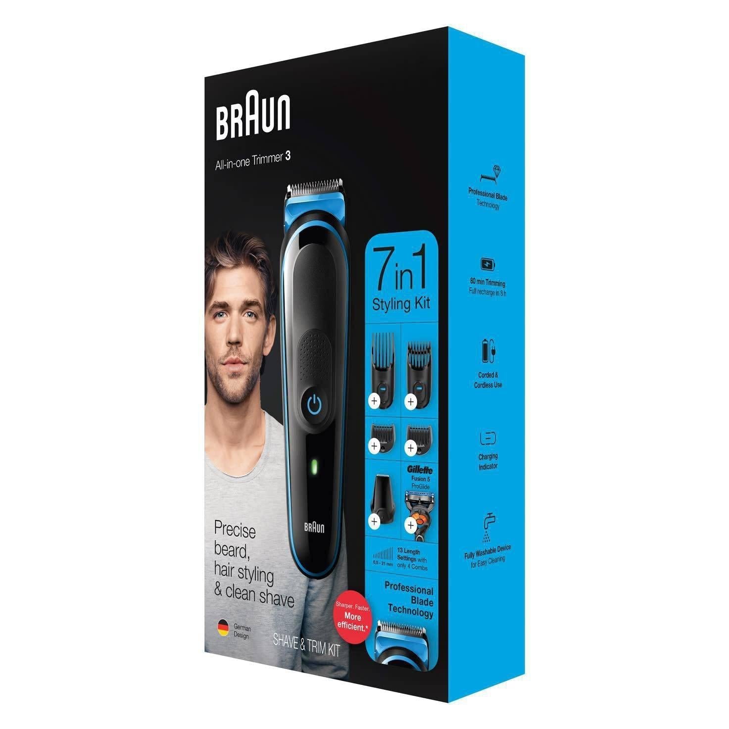 Braun Men's MGK3245 All-In-One Trimmer Styling Kit - 5 Attachments, Waterproof - Healthxpress.ie