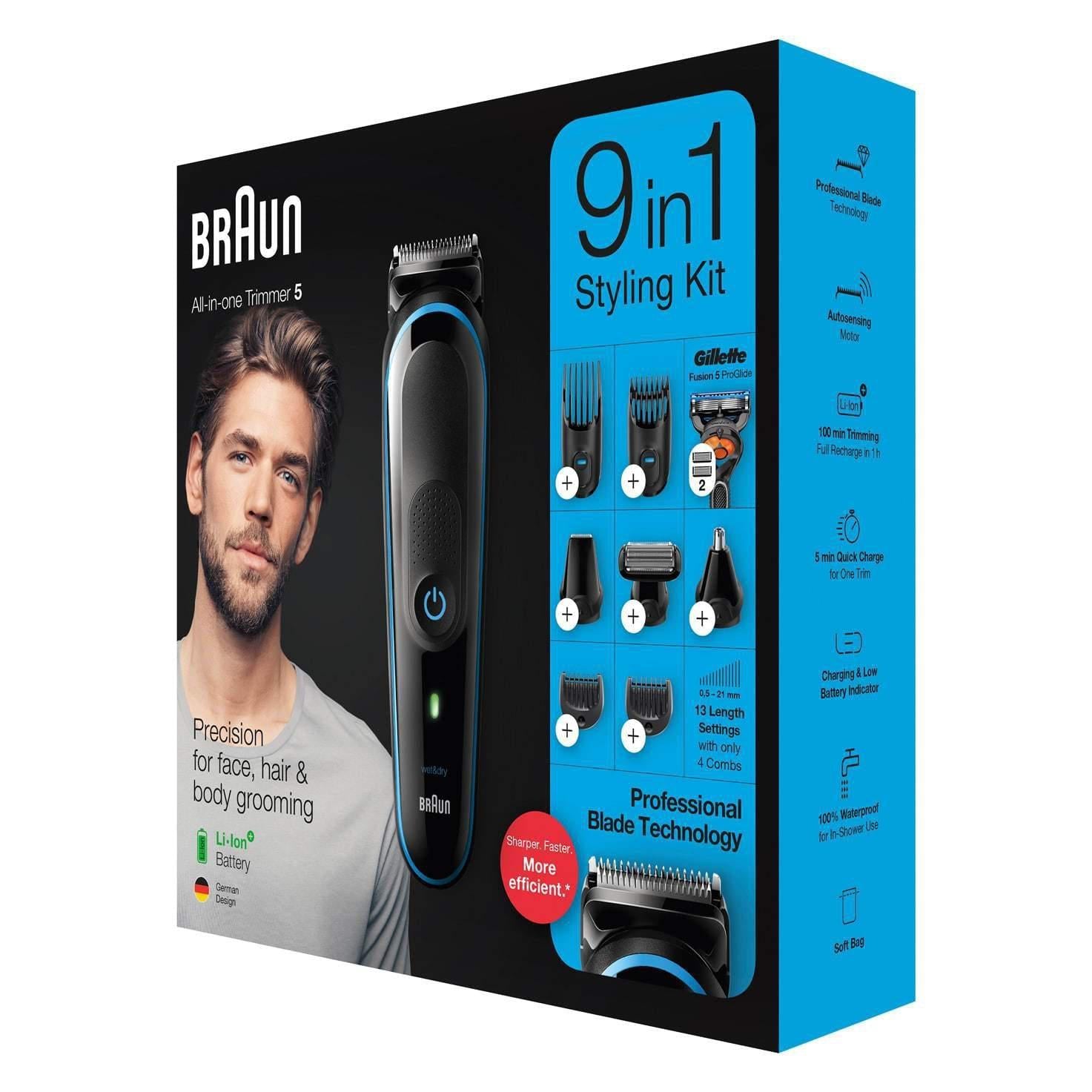 Braun Men's MGK5280 All-In-One Trimmer - 9-in-1 Groomer with 7 Attachments - Healthxpress.ie