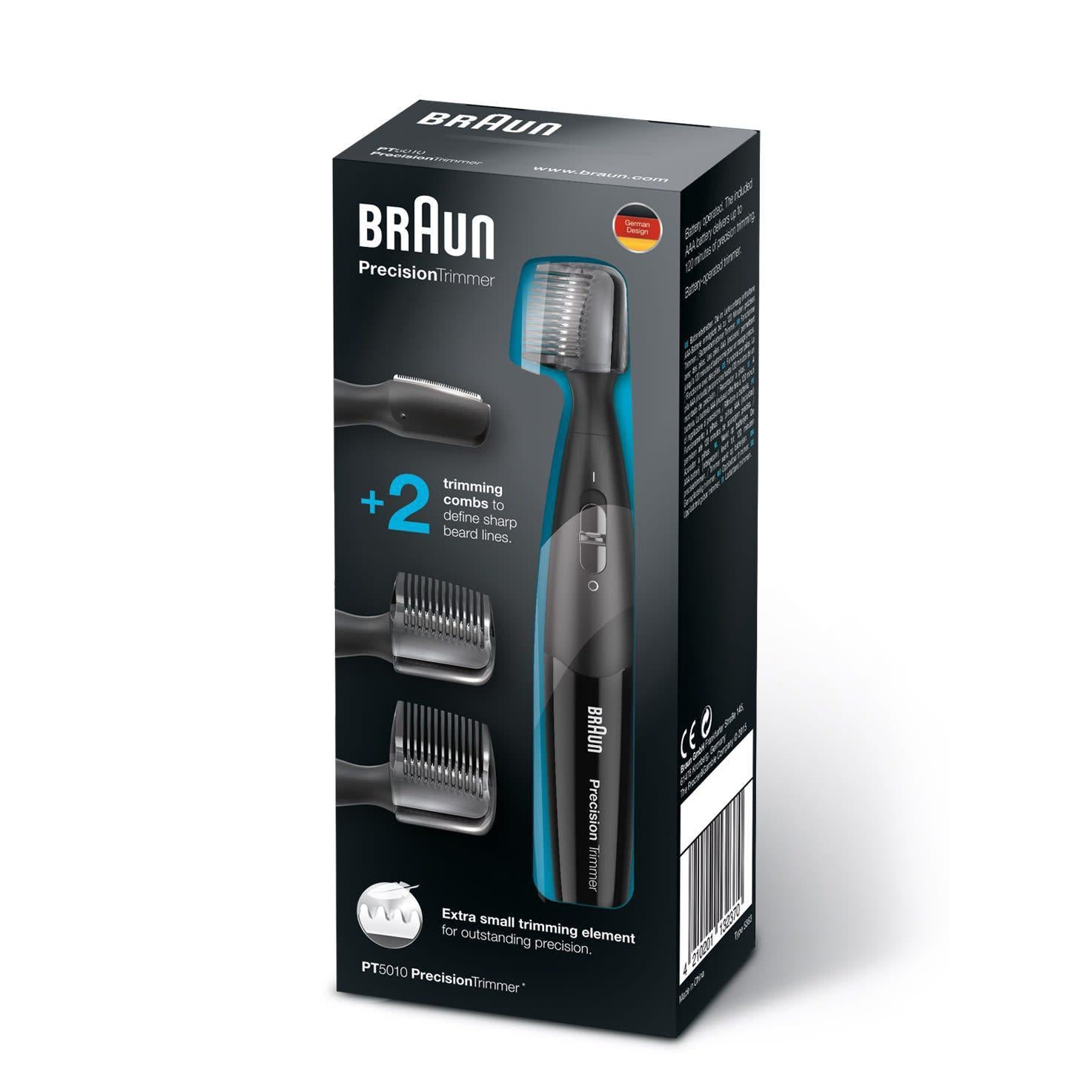 Braun Men's PT5010 Precision trimmer with 2 Combs and Trimmer Stand - Black - Healthxpress.ie