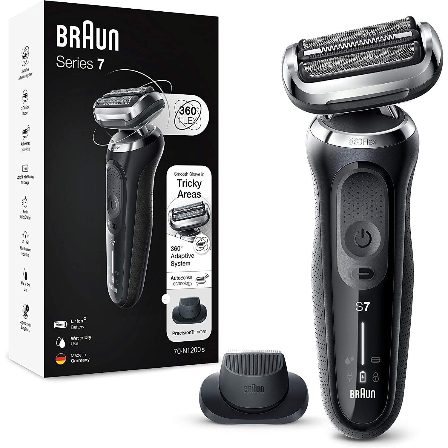 Braun Men's Series 7 70-N1200s Wet and Dry Shaver with Travel Case - Black - Healthxpress.ie
