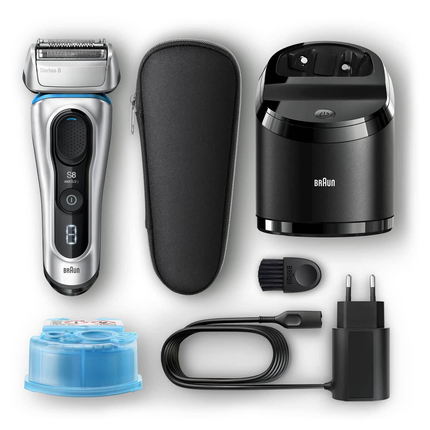 Braun Men's Series 8 8390cc Wet & Dry Electric Shaver - 100% Waterproof, Silver - Healthxpress.ie