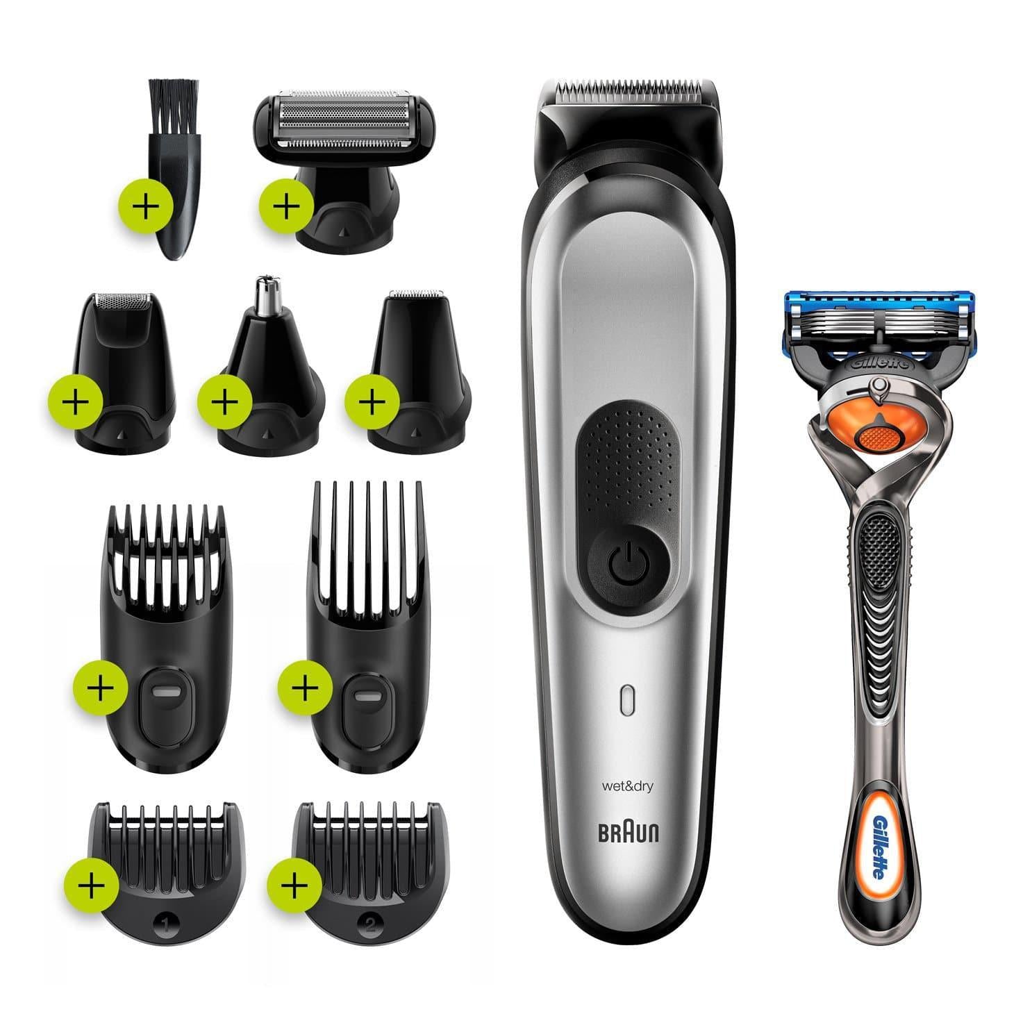 Braun MGK7220 All-In-One 10-in-1 Trimmer - with 8 Attachments and Gillette Razor - Healthxpress.ie
