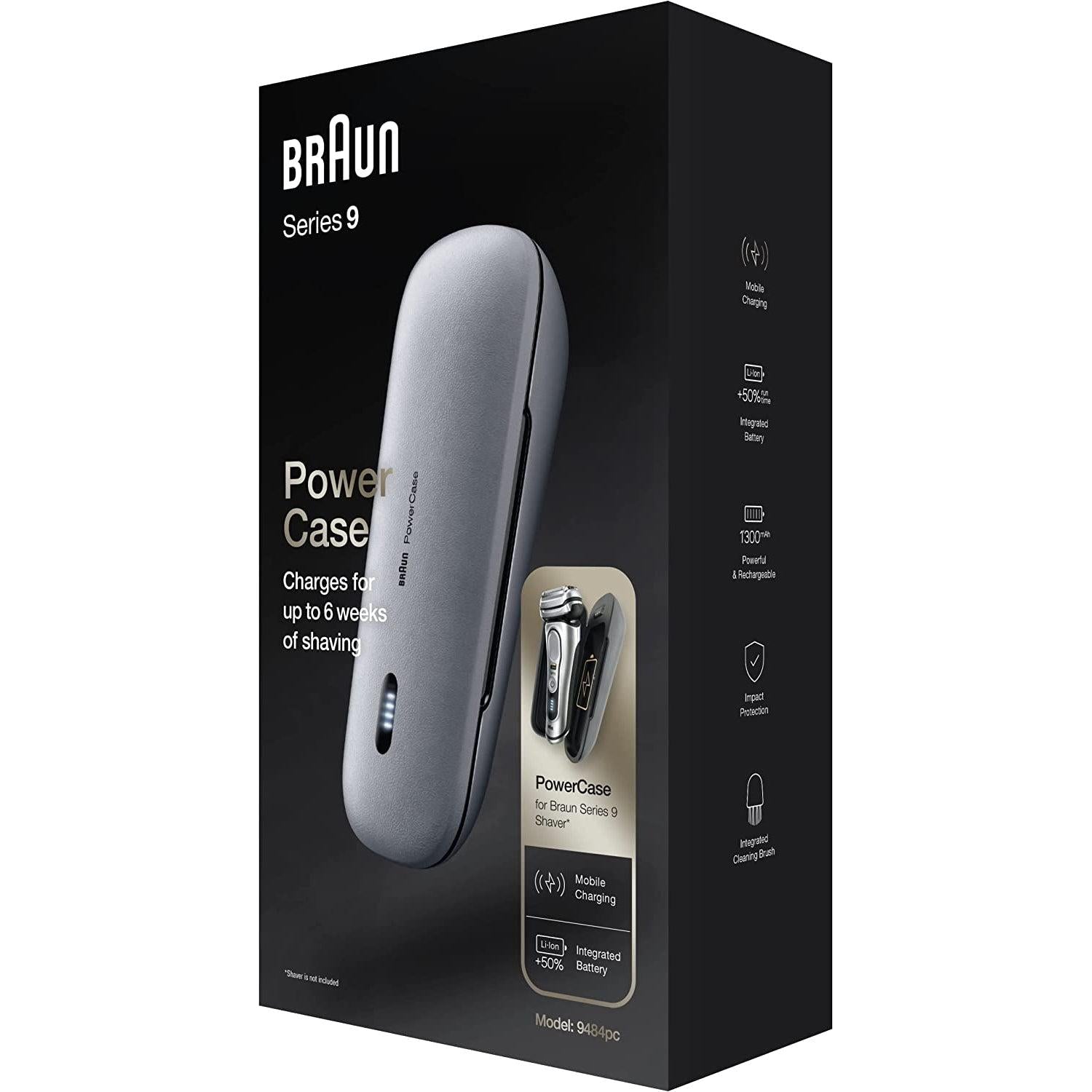 Braun PowerCase, Electric Shaver Charging Case, Compatible with Braun Series 9 & 8 Shavers,6 Weeks of Shaving - Healthxpress.ie