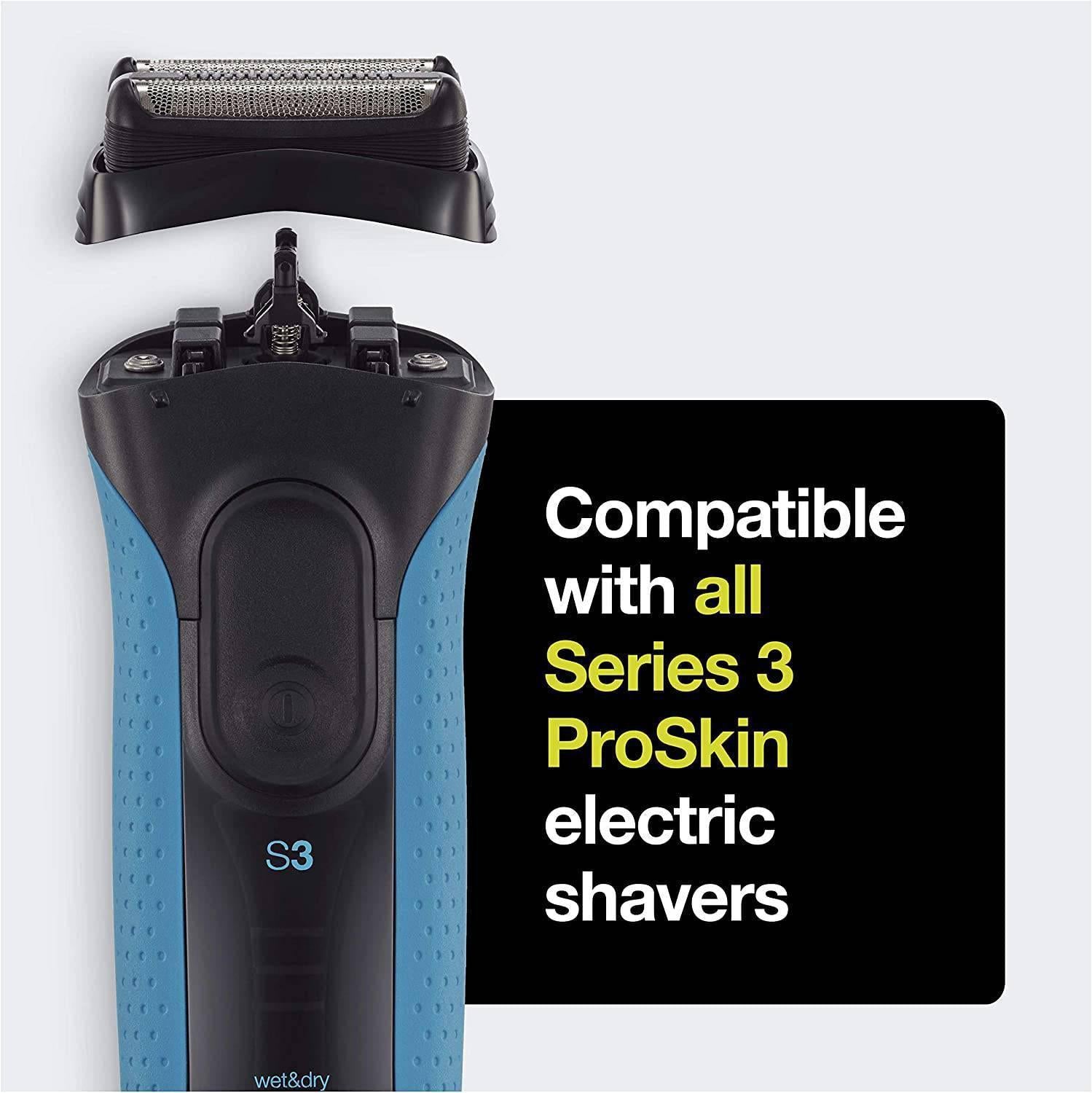 Braun Series 3 32B Electric Shaver Head Replacement - Black - Compatible with Series 3 Shavers ProSkin - Healthxpress.ie