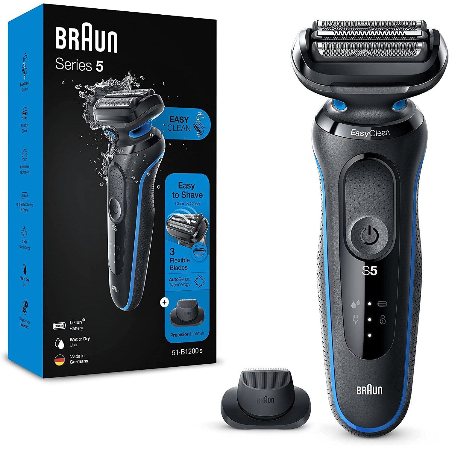 Braun Series 5 Electric Shaver, With Precision Trimmer Attachment 100% Waterproof, 50-B1200s with Extra Braun 53b Replacement Foil - Healthxpress.ie