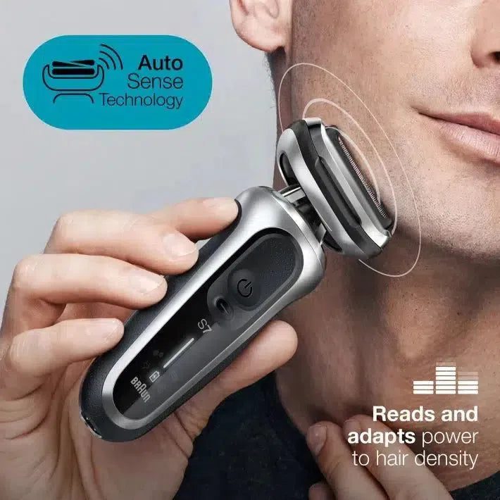 Braun Series 7 70-S7200cc Wet & Dry shaver with SmartCare center and 1 attachment, silver. - Healthxpress.ie