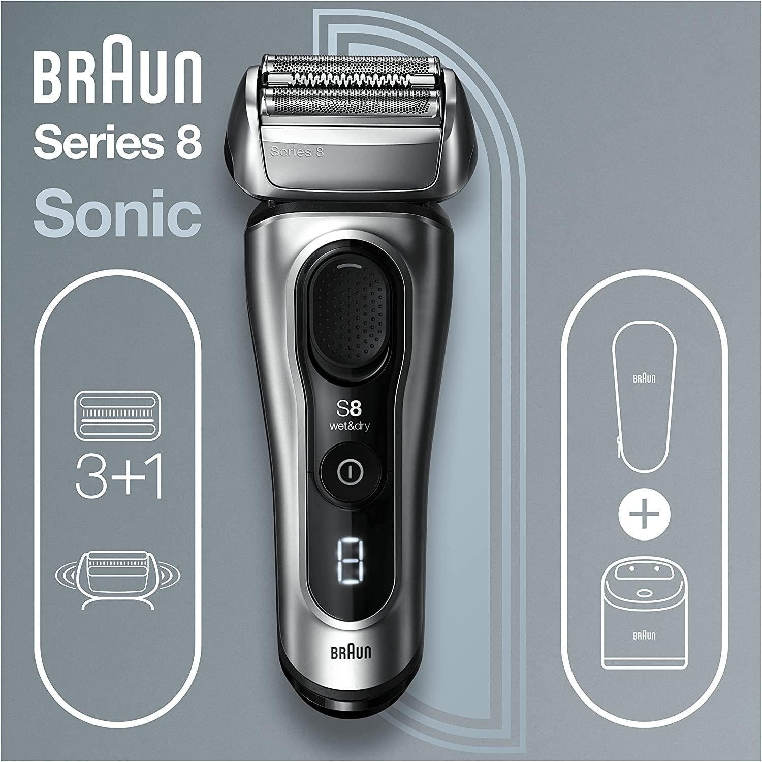 Braun Series 8 8467cc Electric Shaver, 3+1 Head with SmartCare Center - Wet & Dry - Healthxpress.ie