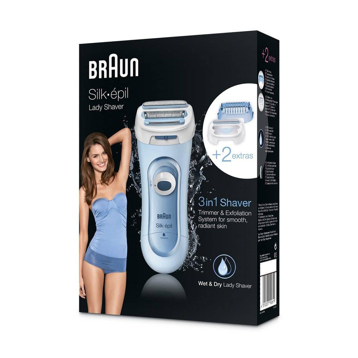 Braun Silk-Epil 3-in-1 Cordless Wet and Dry Electric Lady Shaver LS 5160 - Blue - Healthxpress.ie