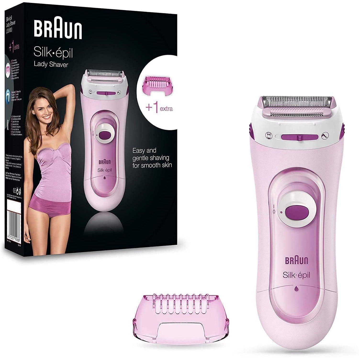 Braun Silk-Epil 5-100 Hair Removal Electric Lady Shaver LS5100 w/ 1 Extra - Pink - Healthxpress.ie