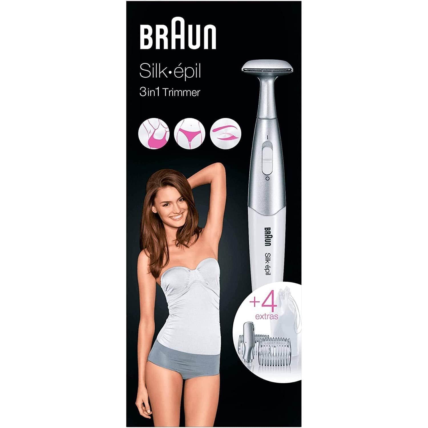 Braun Silk-Epil Bikini Styler FG1100 3-in-1 Precision Bikini Trimming and Styling with 4 Extras, White - Healthxpress.ie