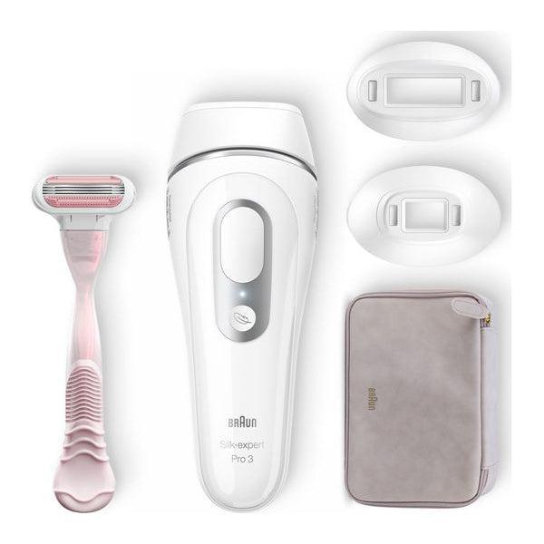 Braun Silk Expert Pro 3 PL3233 Corded IPL Hair Removal - White & Silver - Healthxpress.ie