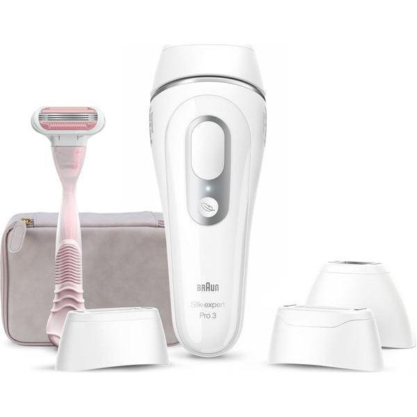 Braun Silk Expert Pro 3 PL3233 Corded IPL Hair Removal - White & Silver - Healthxpress.ie