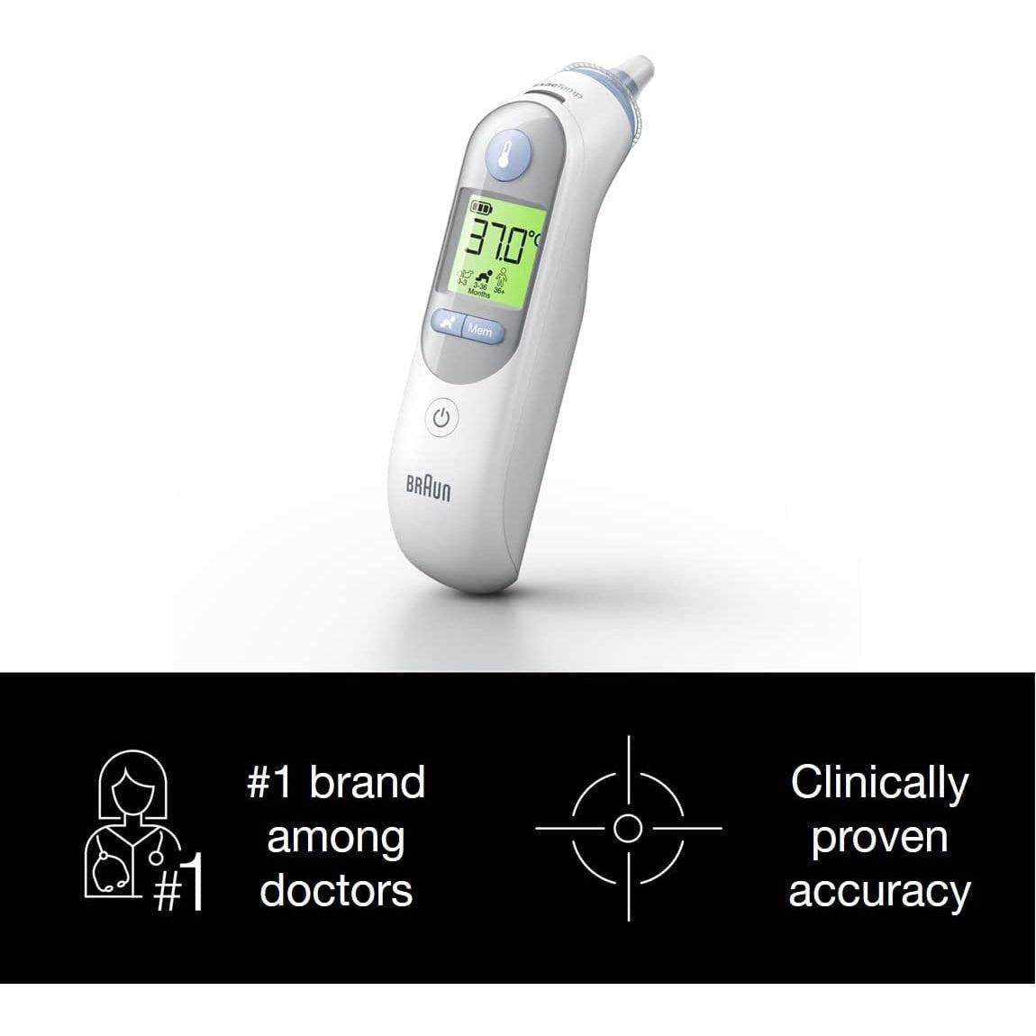 Braun Thermoscan 7 IRT6520 Digital Ear Thermometer with 21 disposable probe covers - Healthxpress.ie