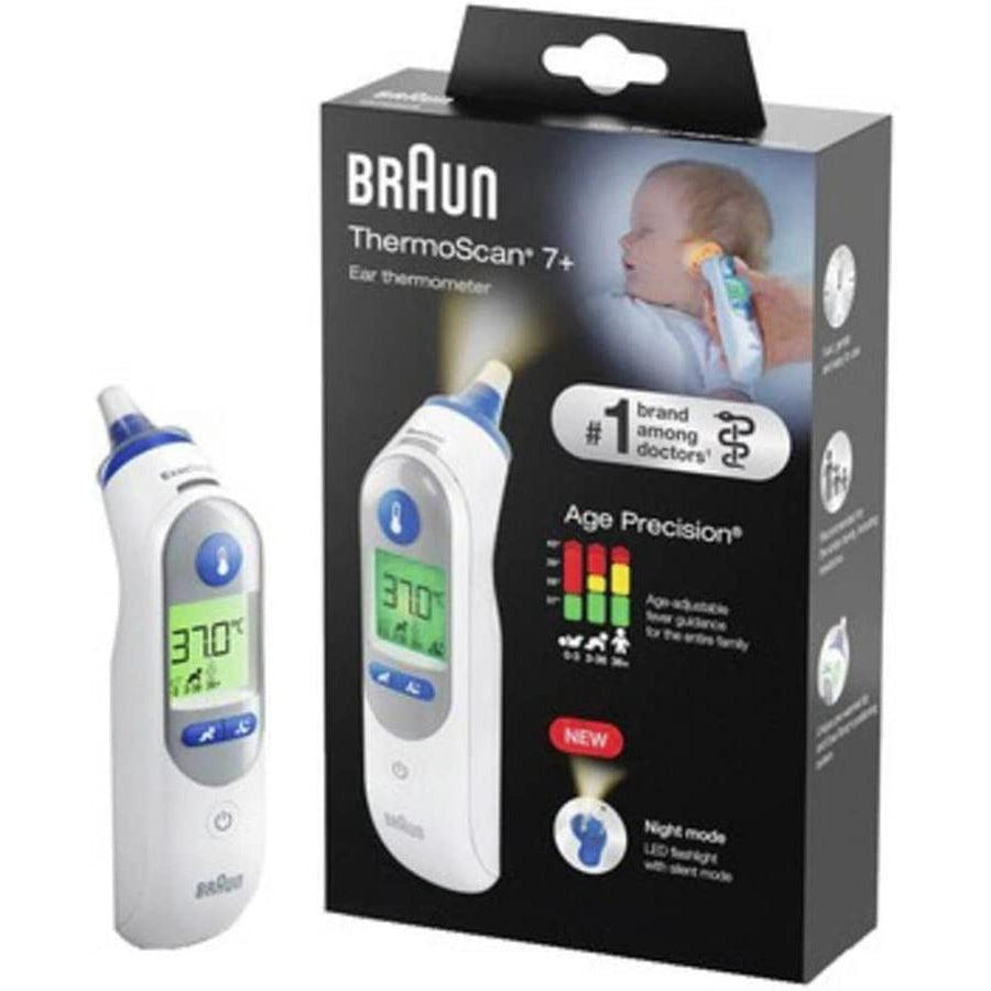 Braun ThermoScan 7 Plus Ear Thermometer with Age Precision and Night Mode, IRT6525 - Healthxpress.ie