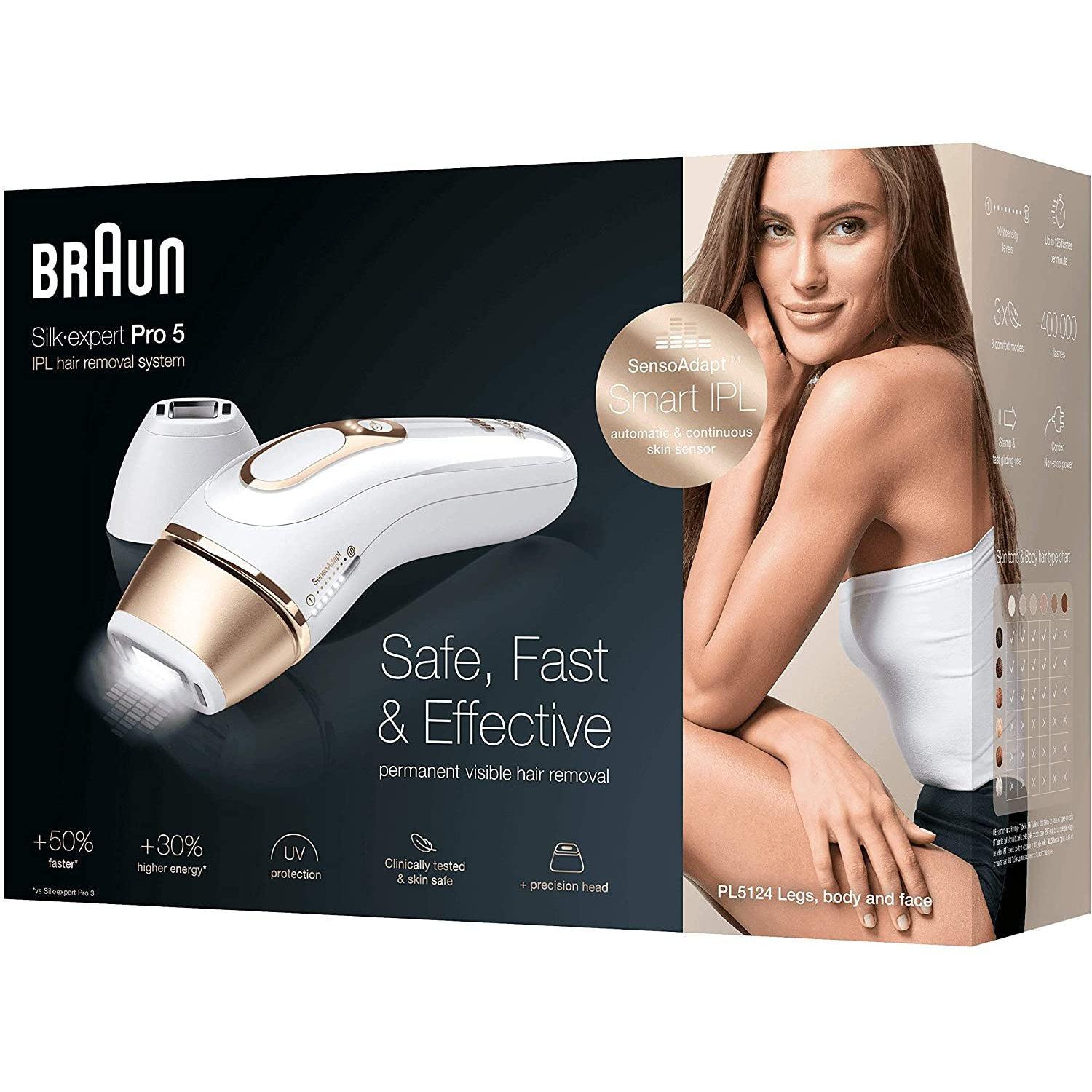 Braun Women's Silk-Expert Pro 5 PL5124 IPL w/ 3 Extras - Permanent Hair Removal - Healthxpress.ie