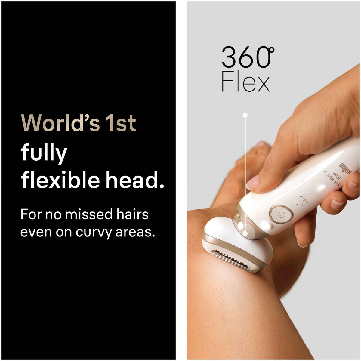 Braun Silk-épil Series 9 Flex 9-041 3D Epilator, White/Gold