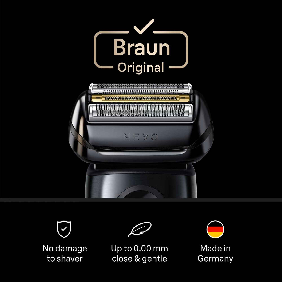 Braun Nevo‑B Electric Shaver Head Replacement Compatible with NEVO Shavers, Black
