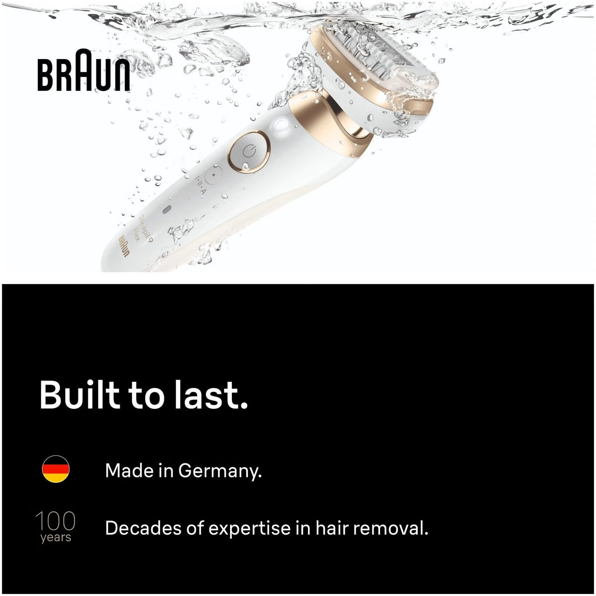 Braun Silk-épil Series 9 Flex 9-041 3D Epilator, White/Gold