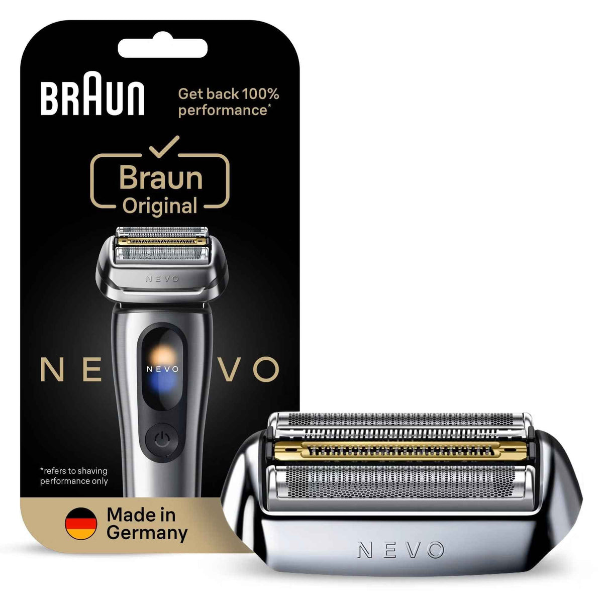 Braun Nevo‑S Electric Shaver Head Replacement Compatible with NEVO Shavers, Silver