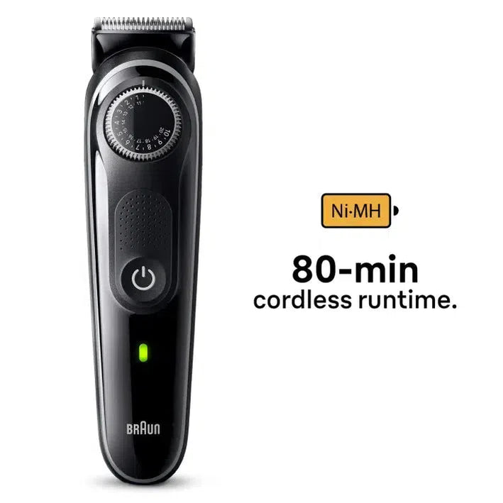 Braun Beard Trimmer 3 BT3440 With Precision Wheel, 4 styling tools, 80min runtime, grey