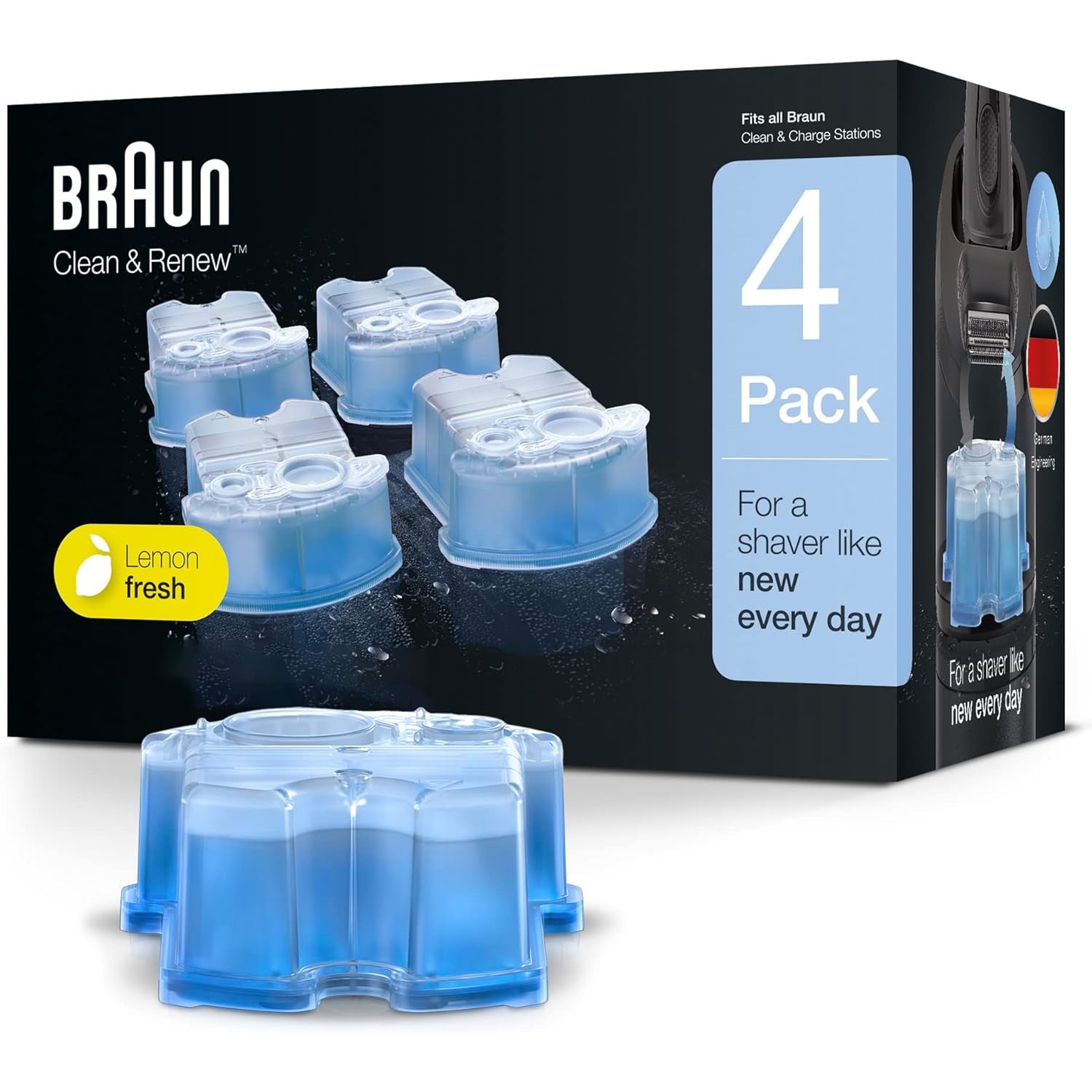 Braun Clean and Renew Refill Cartridges CCR, 4 Pack