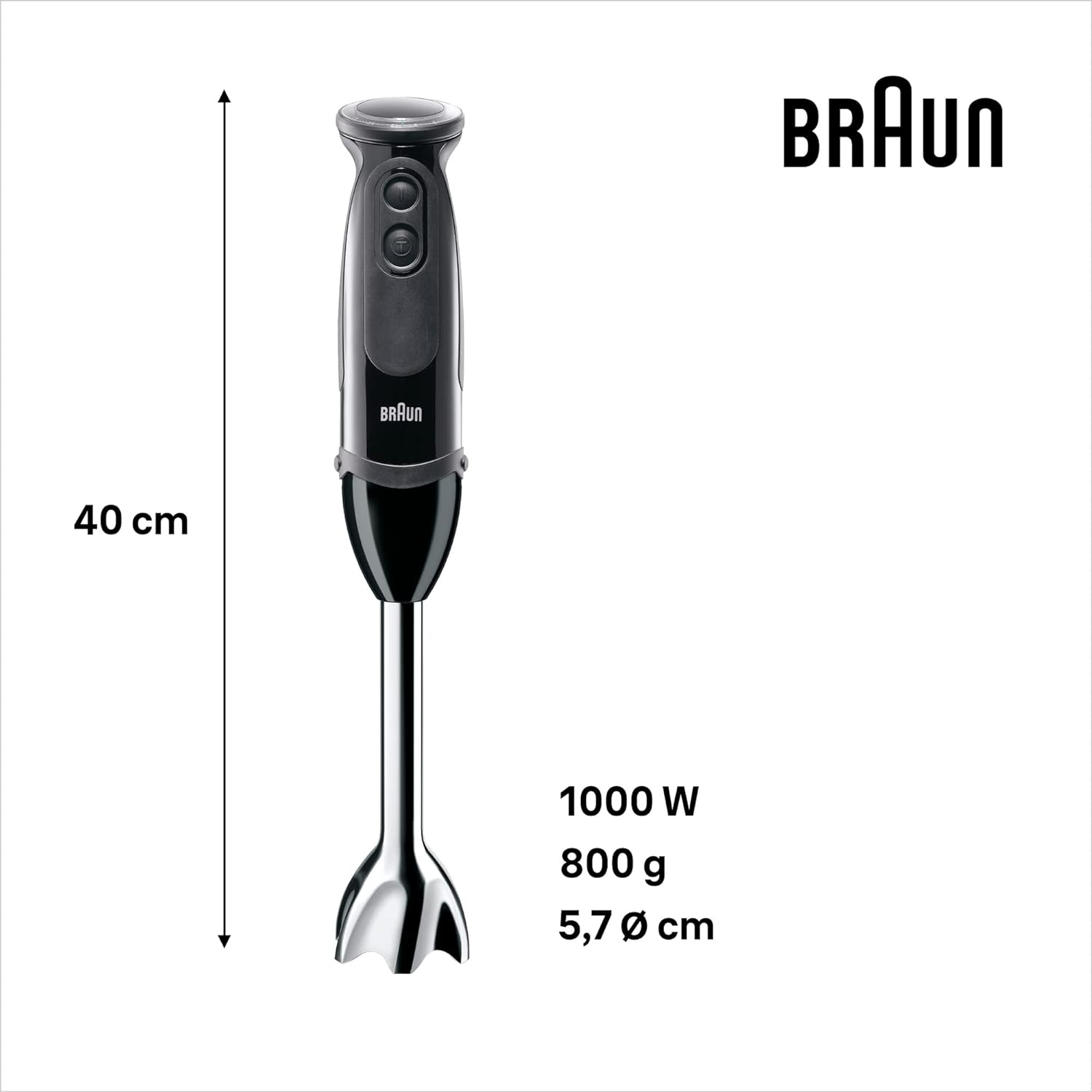 Braun MultiQuick 5 MQ5237 Hand Blender 4 IN 1 Black 1000W with 21 Speeds