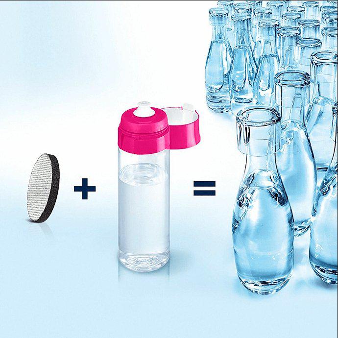 BRITA Fill & Go Vital Water Bottle with MicroDisc Filter - Pink, 600 mL - Healthxpress.ie